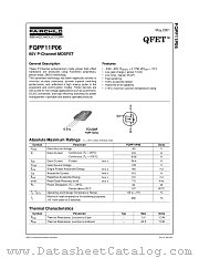 FQPF11P06 datasheet pdf Fairchild Semiconductor