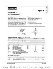 FQPF12P10 datasheet pdf Fairchild Semiconductor