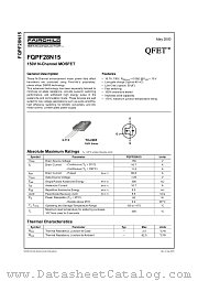 FQPF28N15 datasheet pdf Fairchild Semiconductor