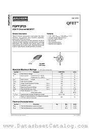 FQPF2P25 datasheet pdf Fairchild Semiconductor