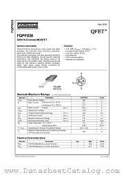 FQPF630 datasheet pdf Fairchild Semiconductor