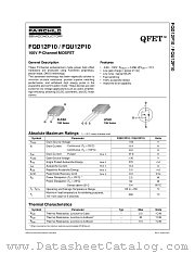 FQU12P10 datasheet pdf Fairchild Semiconductor