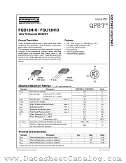 FQU13N10 datasheet pdf Fairchild Semiconductor