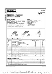 FQU3N60 datasheet pdf Fairchild Semiconductor