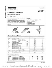 FQU3P50 datasheet pdf Fairchild Semiconductor