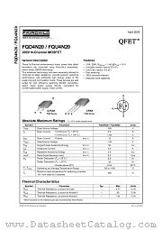 FQU4N20 datasheet pdf Fairchild Semiconductor
