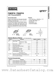 FQU5P10 datasheet pdf Fairchild Semiconductor