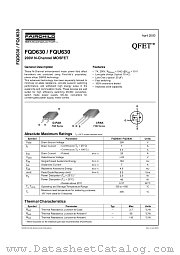 FQU630 datasheet pdf Fairchild Semiconductor