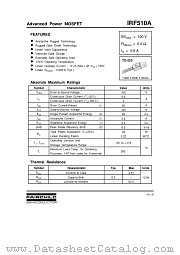 IRF510A datasheet pdf Fairchild Semiconductor