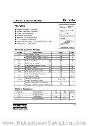 IRF530A datasheet pdf Fairchild Semiconductor