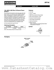 IRF740 datasheet pdf Fairchild Semiconductor