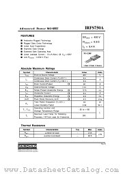 IRFS750A datasheet pdf Fairchild Semiconductor