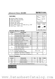 IRFU110A datasheet pdf Fairchild Semiconductor