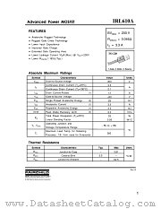 IRL610A datasheet pdf Fairchild Semiconductor