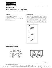 KA1458 datasheet pdf Fairchild Semiconductor