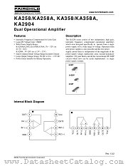 KA258 datasheet pdf Fairchild Semiconductor