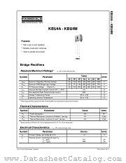 KBU4A datasheet pdf Fairchild Semiconductor