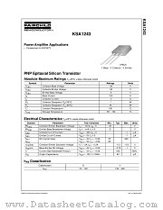KSA1243 datasheet pdf Fairchild Semiconductor