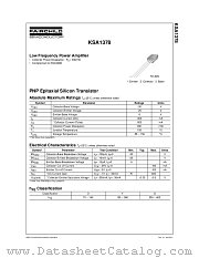 KSA1378 datasheet pdf Fairchild Semiconductor