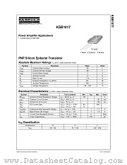 KSB1017 datasheet pdf Fairchild Semiconductor