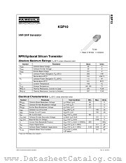 KSP10 datasheet pdf Fairchild Semiconductor