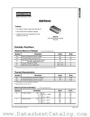 MBR0540 datasheet pdf Fairchild Semiconductor