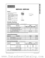 MBR1035 datasheet pdf Fairchild Semiconductor