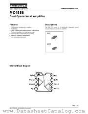 MC4558 datasheet pdf Fairchild Semiconductor