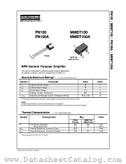 MMBT100A datasheet pdf Fairchild Semiconductor