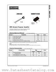 MMBT4400 datasheet pdf Fairchild Semiconductor