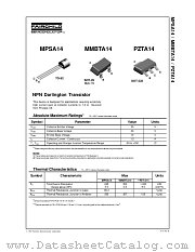 MMBTA14 datasheet pdf Fairchild Semiconductor