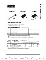 MPSA13 datasheet pdf Fairchild Semiconductor