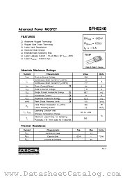 SFH9240 datasheet pdf Fairchild Semiconductor