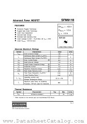 SFM9110 datasheet pdf Fairchild Semiconductor