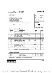 SFM9210 datasheet pdf Fairchild Semiconductor