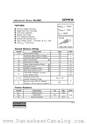 SFP9510 datasheet pdf Fairchild Semiconductor