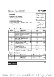 SFP9614 datasheet pdf Fairchild Semiconductor