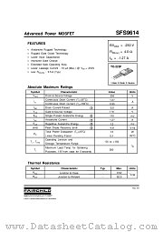 SFS9614 datasheet pdf Fairchild Semiconductor