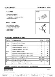 SGH23N60UF datasheet pdf Fairchild Semiconductor