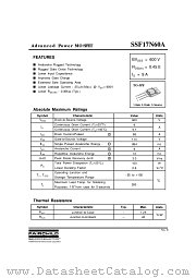 SSF17N60A datasheet pdf Fairchild Semiconductor