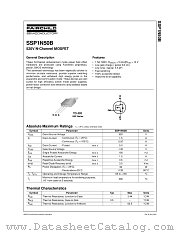 SSP1N50B datasheet pdf Fairchild Semiconductor