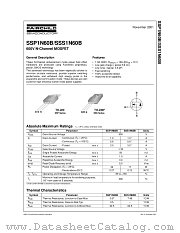 SSP1N60B datasheet pdf Fairchild Semiconductor