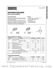 SSP2N60B datasheet pdf Fairchild Semiconductor