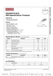 2SA1943 datasheet pdf Fairchild Semiconductor
