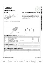 FFPF20UA60DN datasheet pdf Fairchild Semiconductor
