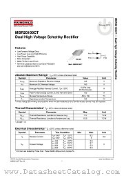 MBR20100CT datasheet pdf Fairchild Semiconductor