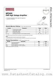 MPSA93 datasheet pdf Fairchild Semiconductor