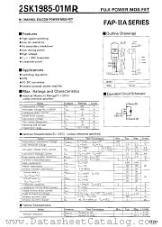 2SK1985-01MR datasheet pdf Fuji Electric