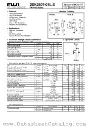 2SK2807-01L datasheet pdf Fuji Electric