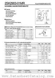 2SK2903-01MR datasheet pdf Fuji Electric